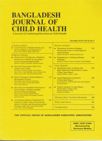 Image of Bangladesh Journal of Child Health